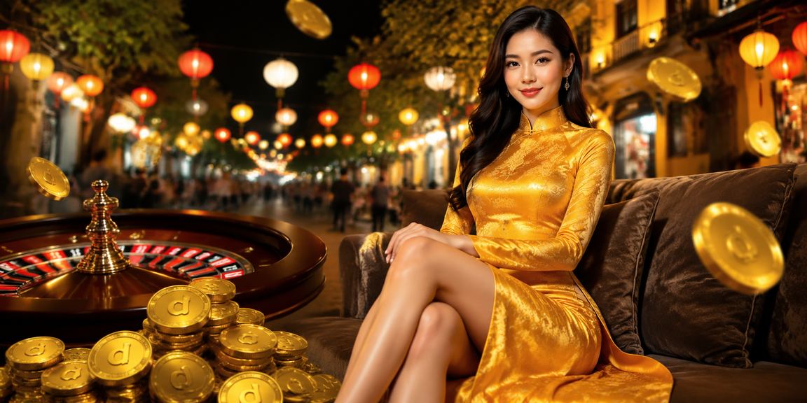 Người chơi slots jackpot tại Hà Nội mặc áo dài trên nền tảng trực tuyến